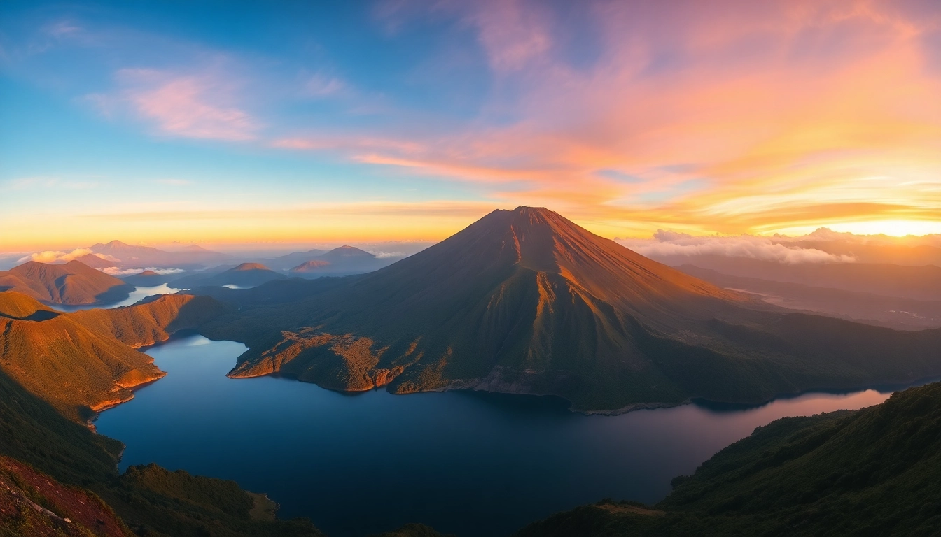 Hiking Mount Rinjani with its iconic crater and scenic landscape on Lombok Island in Indonesia.