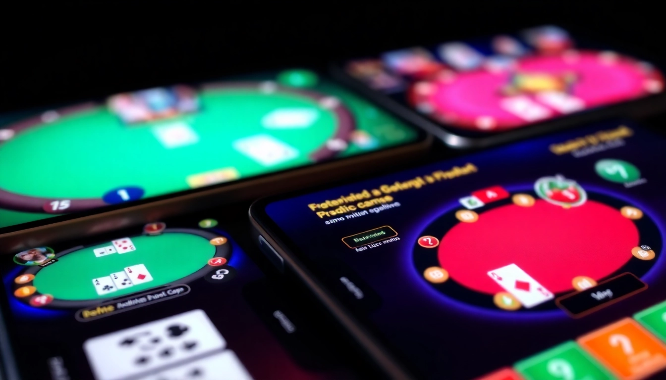 Pokerbros clubs logo displayed on a sleek smartphone screen, showcasing online poker gaming with multiple tables and vibrant chips, emphasizing a lively poker community.