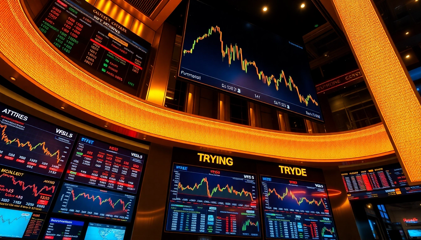Financial Markets News UK headlines with stock charts and gold symbols highlighting current